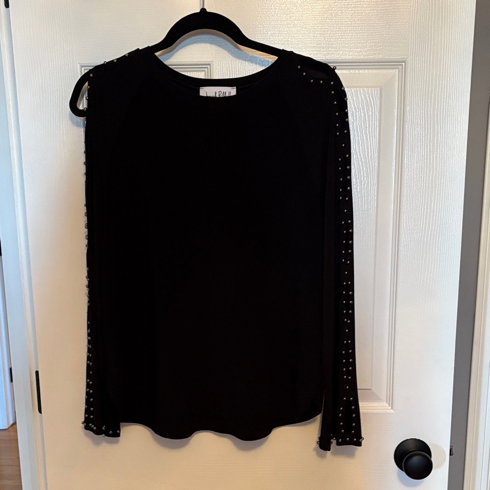 Joseph Ribkoff Black Studded Blouse